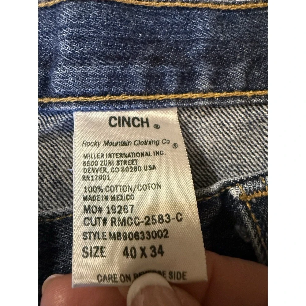 Cinch Jeans Mens 40x34 (33L) Black Label Blue Denim Work Wear Cowboy Ranch Rodeo